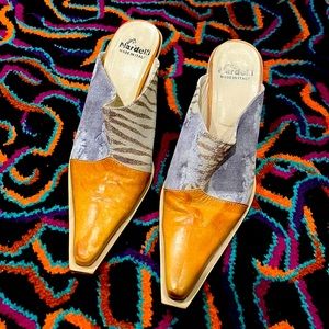 Nardelli vintage cowboy boot miles leather denim